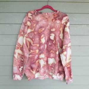 Handmade Burgundy Ice Tie Dye Sweatshirt - XL - New